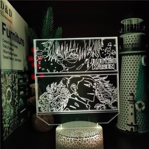 Anime Jujutsu Kaisen 3D Illusion Lamp Led Night Light Geto Suguru Gojo Satoru Light for Bedroom Decor Bedside Lamps Kids Gifts