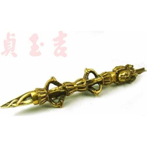 A man of Tibetan antique copper instruments Vajra town house defends the Vajra 20cm evil monsters