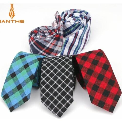 6cm Mens Suit Tie Classic Men Plaid Necktie Formal Business Bowknots Ties Male Cotton Skinny Slim Vintage Check Ties Cravat
