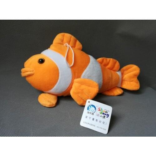 Lovely cartoon clown fish plush toy about 33cm orange fish soft toy birthday gift h0941