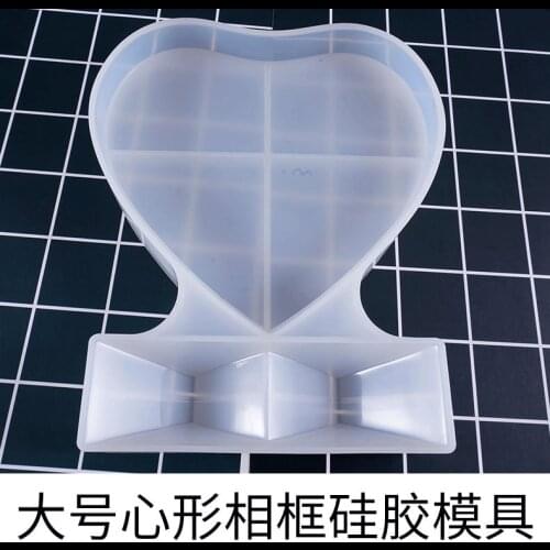 Diy Crystal Drop Glue Mirror Photo Frame Mold Homemade Photo Frame Material Package Large Heart-shaped Silicone Mold Molds