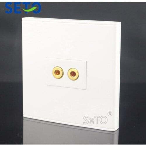 SeTo 86 Type Single Port Audio Speaker Sound Connector Plug Panel Socket Wall Plate Keystone Faceplate