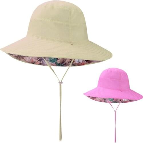 Hat Wide Brim Women Summer Sun Beach With String Super Dry Breathable Outdoor Holiday Accessory For Teenagers