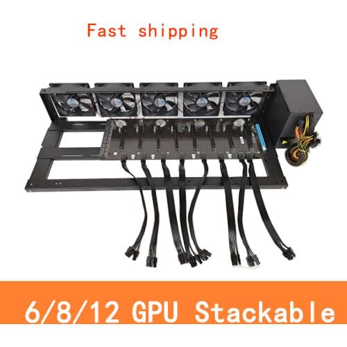 Stackable Open Air Miner Case 6/8 GPU Mining Rig Frame for Crypto Coin Rack Frame Case Stackable