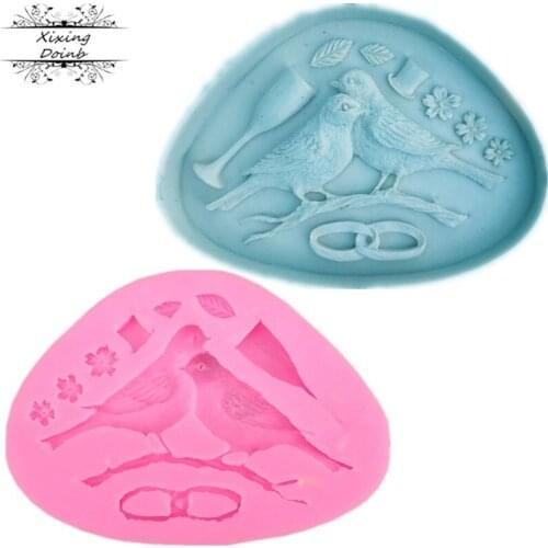 Magpies Sugarcraft Bird And Flower Silicone Mold Fondant Mould Cake Decorating Tools Chocolate Gumpaste Mold
