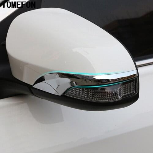 TOMEFON For Toyota Aqua 2014 2015 2016 2017 2018 Car Rearview Mirror Strip Cover Trim Cap Garnish Moulding Overlay ABS Chrome