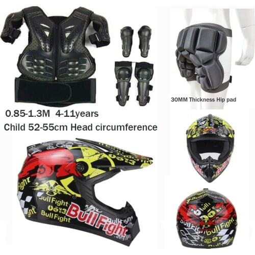 Universal Model Children Motocross MTB BMX MX DH ATV Cycling Full Body Protect Armor Gear Set Knee Elbow Guard