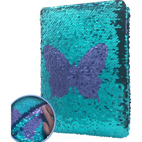 Magic Reversible Flip Sequin Girls Journal Purple Butterfly to Blue, Secret Diary Personalized Notebook A5, Make DIY for Kids