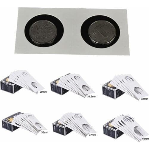 50pcs/Set 17.5-40mm Sizes Protective Coin Paper Clip Collecting Money Penny Storage Case Stamp Coin Holders Cover Case Storage
