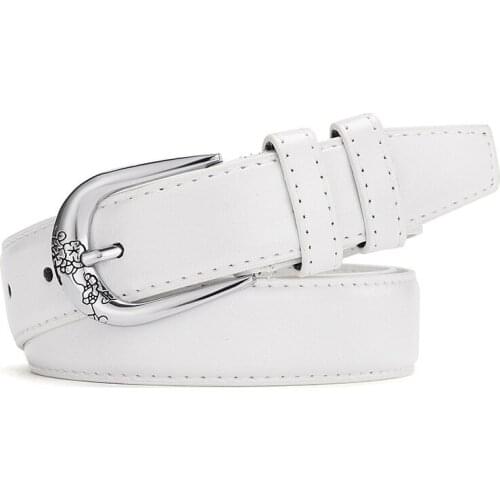 Women White With Casual Pin Buckles Designer Belts 2019 Promotion New Arrival PU Leather Belt Men High Quality