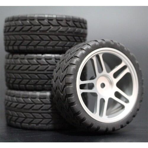 1Set 4Pcs HSP HPI Racing Tires Tyre Metal Wheel Rim 4Pcs For RC 1/10 On-Road Car HSP 94123/94103/94122 D4/D3 FW06 106S