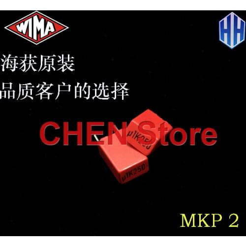 10pcs/20pcs Brand New Germany WIMA MKP2 104/250V P5MM red Audio capacitor MKP-2 250V 0.1UF 250V104 100NF MKP 0.1UF/250V