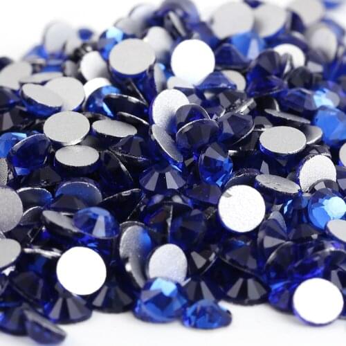 1440pcs/bag Smallest ss2(1.2mm) Sapphire Color Crystal Flat Back ( Nail Art ) Non Hot Fix Glue on Glass Rhinestones