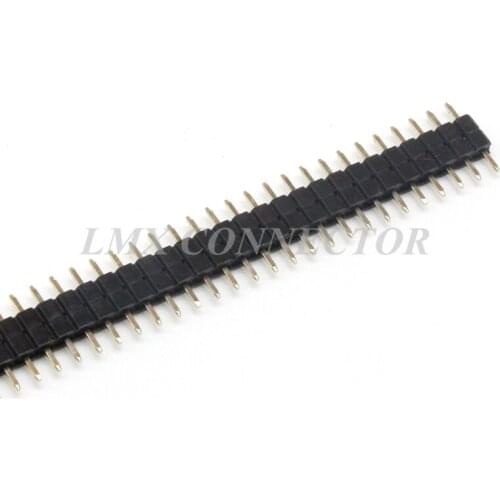 20PCS 2.54mm Double Plstic Pin Header Connector 1*40 Single Row Height 11.6mm Double Plastic In The Middle Gold Plated
