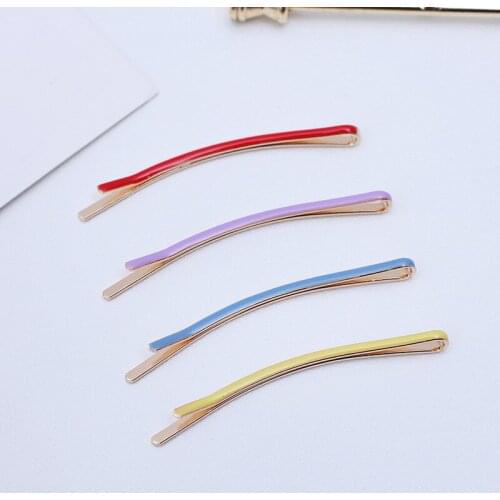 50 Pieces/Lot Trendy 54mm Curved Metal Colored Hairpin Bobby Pins Hairwear Hair Clip For Girl