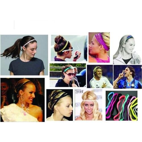 For christmas 6pcs softball headband single non-sllip braided headband Sports Braided Elastic Headbands for Girls women