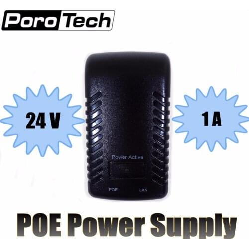 POE Power Supply Adapter 24V 1A EU Plug input AC100-240V output DC24V 1A POE Adapter Injector Power Supply Free Shipping