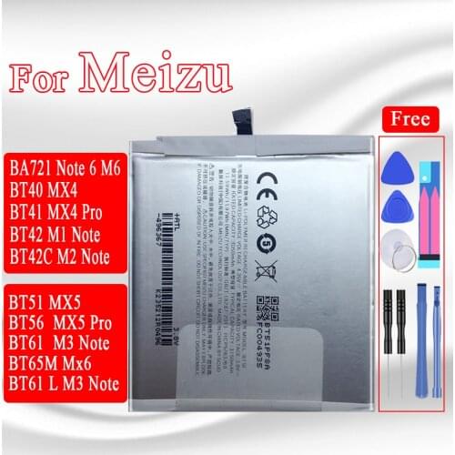 BT-51 Battery For Meizu MX5 Battery MX 5 4 6 Pro M460 M575M M5776 M1 M2 M3 M6 Note M681H M681Q L681H L681Q BT51 Bateria