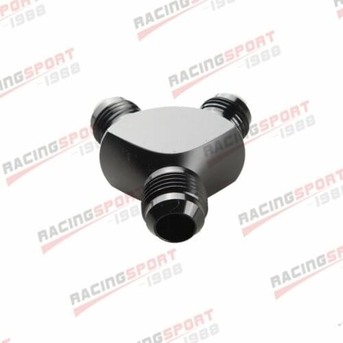 AN10 AN-10 To 2 x AN-8 AN8 Aluminum Y-Block Adapter Fittings Adaptor Black