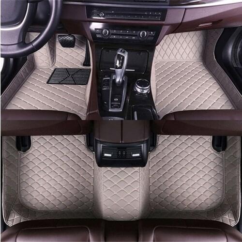 Car Floor Mats Universal Leather Waterproof FootPad For PEUGEOT MITSUBISHI MAZDA Dustproof Auto Carpet Interior Accessories