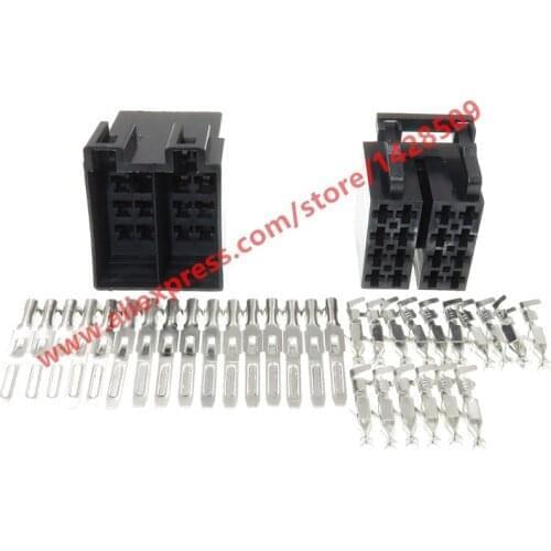 20 Sets 16 Pin 3.5mm Auto Audio Connector Automotive ISO Wire Plug Female Male Wire Socket