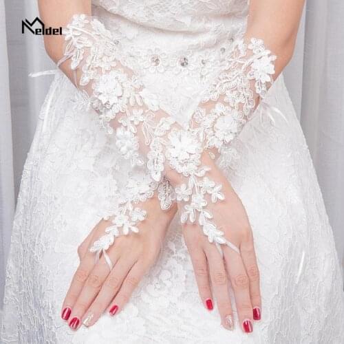 White Bridal Gloves Fingerless Upscale Long Gloves Wedding Accessories