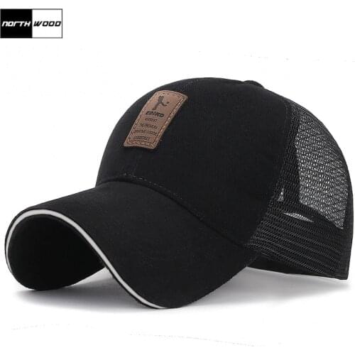 [NORTHWOOD] New Summer Baseball Cap Mesh Cap Men Women Bone Snapback Trucker Cap Solid Dad Hat