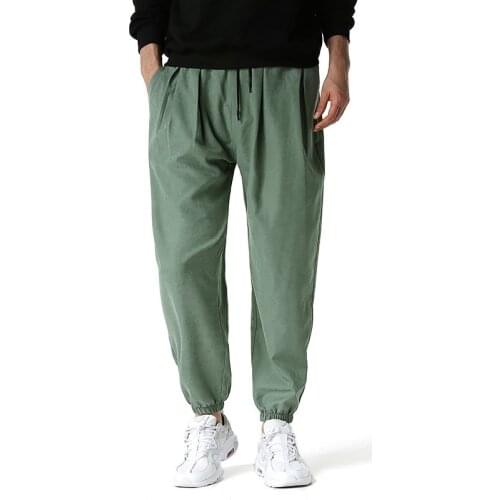 Fashion Cotton Linen Baggy Hippie Harem Pants Men 2021 Summer Harajuku Streetwear Joggers Sweatpants Men Pantalones Hombre 3XL