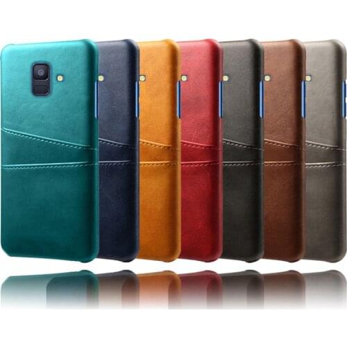 Case For Samsung Galaxy A6 A8 Plus A7 A9 2018 A750 A9S Prime Card Slot PU Leather+PC Cases For Samsung J3 J7 J8 2018 J4 J6 Plus