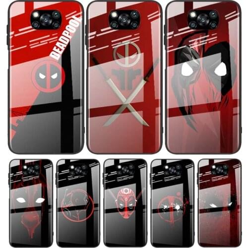 Tempered Glass Cover Luxury Deadpool Marvel Cool For Xiaomi POCO F3 F2 X3 NFC X2 M2 Pro Shockproof Shell Phone Case