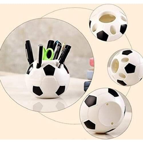 Soccer Ball Shaped Toothbrush Pen Pencil Holder Football Shape Makeup Brush Rack Holders Team Sports Gifts Desk Home Decoration