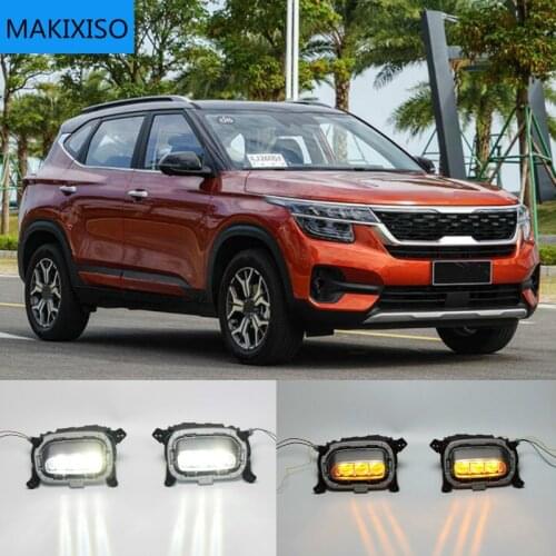 For Kia Seltos KX3 2020 2021 Turn Yellow Signal Relay 12V Car DRL Lamp LED Daytime Running Light