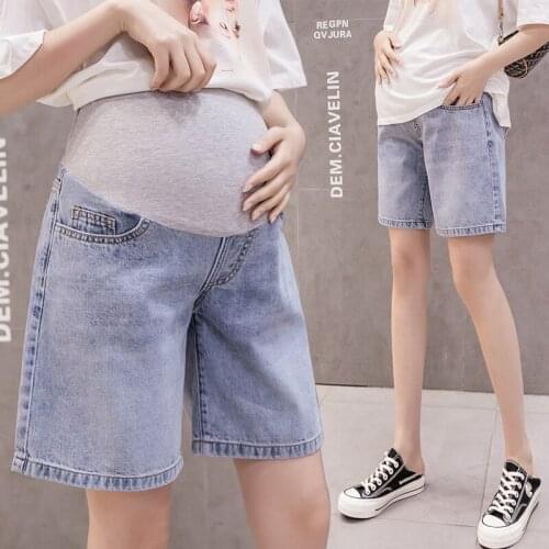 NEW Denim Fashion Maternity Shorts Summer Pregnancy Cotton Short Slim Denim Elastic jeans Maternity Pants