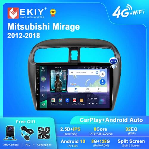 EKIY 8 Core 4G LTE DSP Android 9 Autoradio For Mitsubishi Mirage 2012-2016 Car Multimedia Player GPS Navigation Stereo BT DVD HU