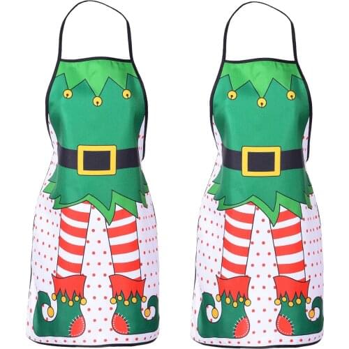 Christmas Funny Elf Apron, Cute Kitchen Chef Bib BBQ Cooking Aprons for Adult Holiday Kitchen Apron Funny Creative Apron
