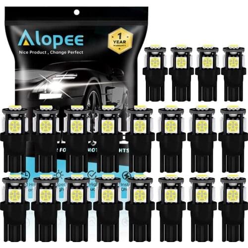 20-Pack Wedge 194 T10 W5W 168 2825 158 501 White 5 SMD LED 12V Car RV Interior Dome Map Door Courtesy Trunk License Plate Lights