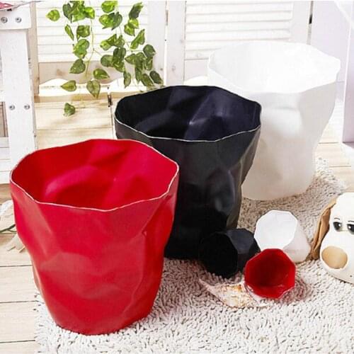 Creative Fold Trash Can Waste Bins Household Living Room Bedroom Lidless Plastic Paper Basket Kitchen Simple Garbage Can