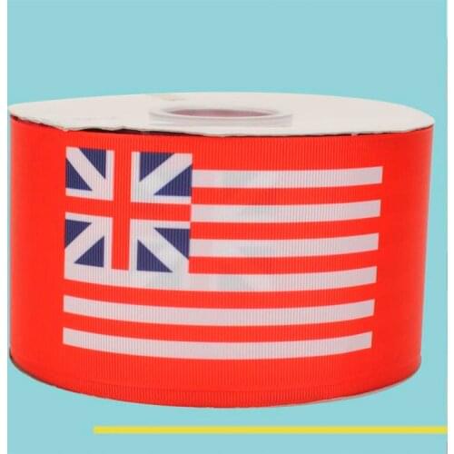 3" inch 75 mm 7.5 cm British flags free shipping printed grosgrain ribbons for gift packing