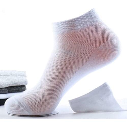 Summer Thin Mesh Boat Socks Men Plain Low Top Sox Weat Absorption Breathable For Basketball Hiking Sock 10pairs /Lot Slipper Sox