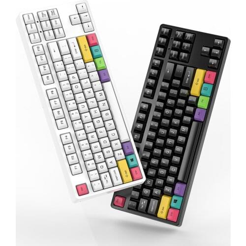 RGB Backlit Mechanical Keyboard N-key Rollover Detachable Frame 87 keys Blue Switch Wired Gaming Keyboards for Desktop Laptop