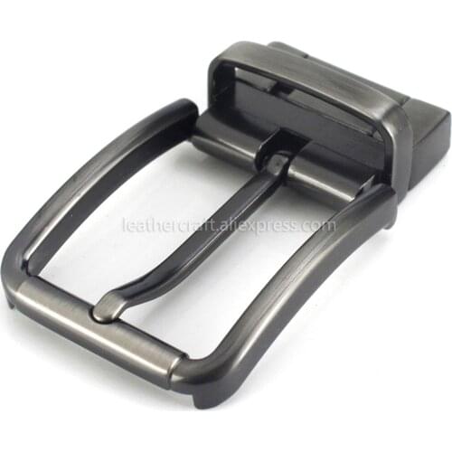 1pcs 35mm Metal Brushed Men Belt Buckle Matte brown Clip Buckle Rotatable Bottom Single Pin Half Buckle Leather Craft Belt Strap