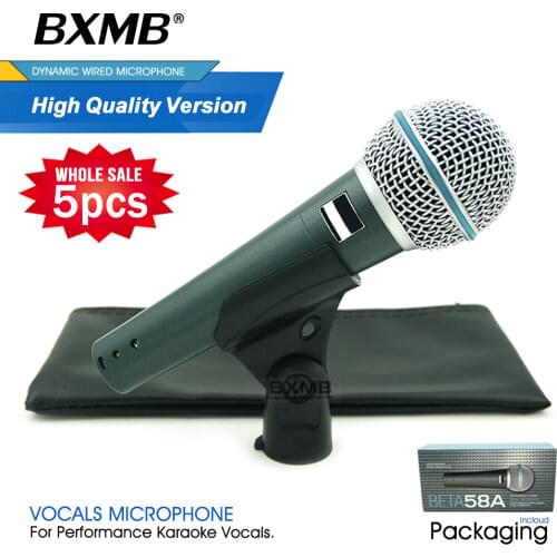 5pcs/Lots High Quality Professional BETA58A Super-Cardioid BETA Dynamic Wired Microphone 58A For Performance Live Vocals Karaoke