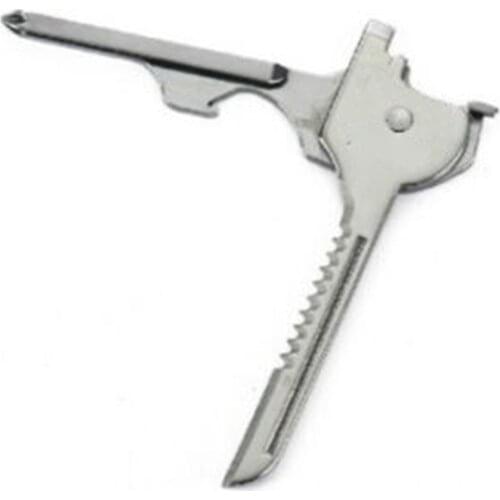 Mini 6-in-one Folding Pocket Keychain Multitool Key Shape Opener Screwdriver Survival Escape Tool Blade