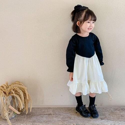 Fashion Girl Clasic Dress Kids Elegant Autumn Dress Kid Causal Ruffle Outfit Princess Party Birthday for 2-7 Ys