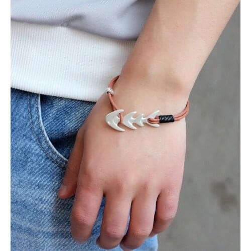 CIBOCIBO Bone Bracelet Men Luxury Punk Leather Wristband Bracelet Men Braided Fashion Men Gifts Vintage Bohemia Pulsera Hombre