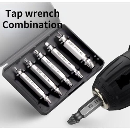 Damaged Screw Extractor Drill / Bit Double Side Drill Out Broken Screw Bolt / Remover Extractor Tools Set Easily Take Out