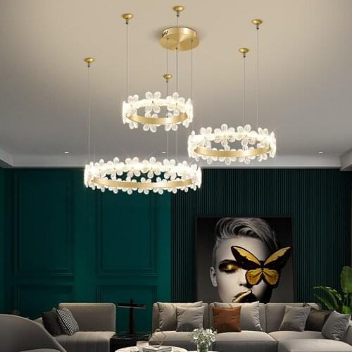 Living room chandelier Nordic post-modern minimalist atmosphere home living room lamp creative personality bedroom study led lam