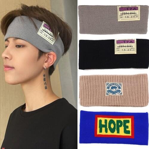 New Soft Elastic Hairband Fashion Men Women Wool Knitted Headband Sports Warm Headwear Pure Color Cotton Hair Accessories