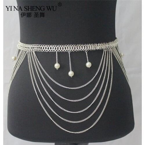 Belly Dance Waist Chain New Beginner Fashion Style Waist Gold Silver Color Chain Dance Waist Chain Tassel Pendants Accessories