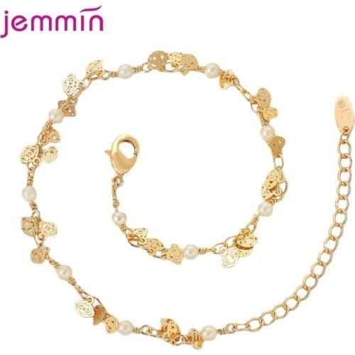 New Arrival Vintage Gold Charm Pearl Bracelet For Women Girls 925 Sterling Silver Designer Jewelry Wholesale